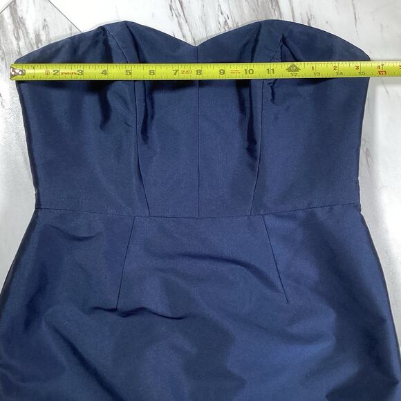 Monique Lhuillier Dress Size 4 Sweetheart Neck Strapless Navy, Wedding Cocktail - Picture 10 of 10